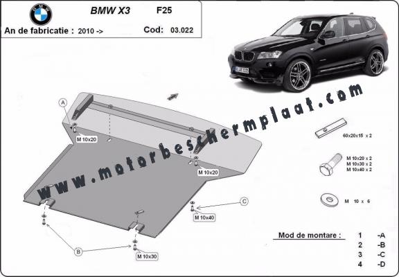 Motor en Radiator Beschermplaat voor BMW X3 - F25