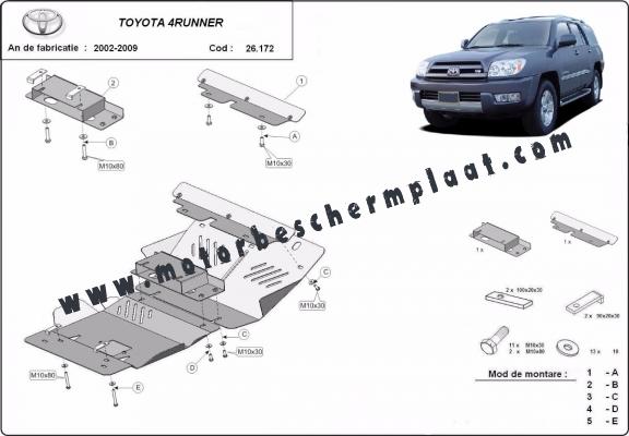 Motor en Radiator Beschermplaat voor Toyota 4Runner