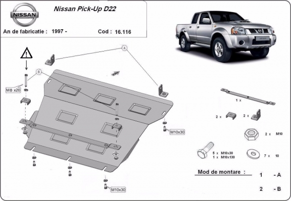 Motor en Radiator Beschermplaat voor Nissan Pick Up
