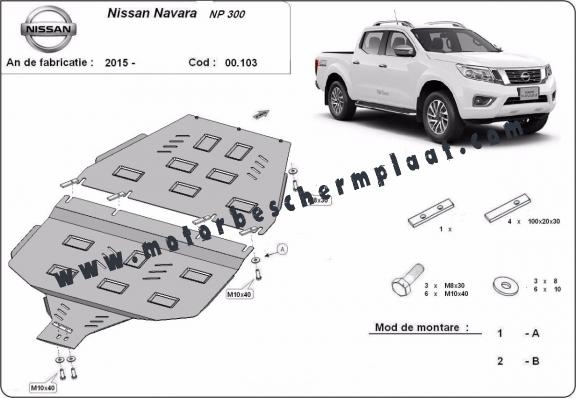 Versnellingsbak Beschermplaat voor Nissan Navara NP300 - D23
