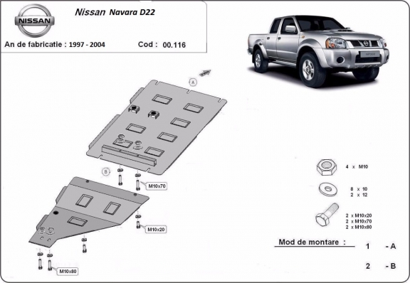 Versnellingsbak Beschermplaat voor Nissan Navara D22