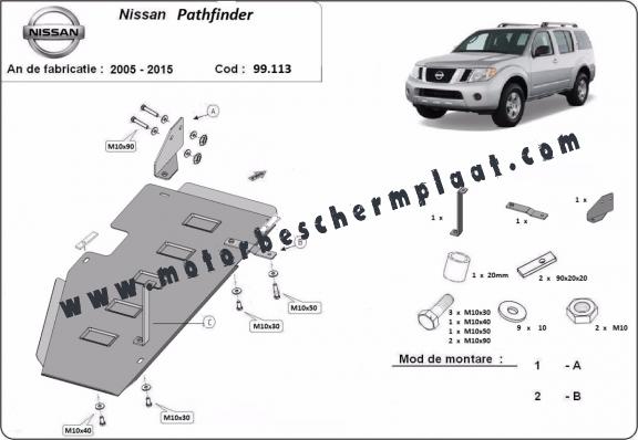 Brandstoftank Beschermplaat voor Nissan Pathfinder R51