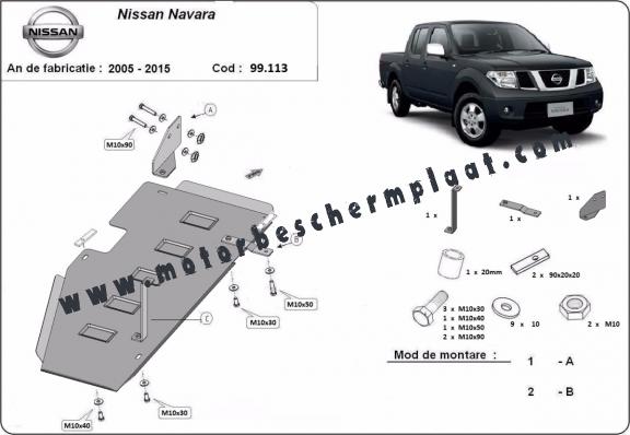 Brandstoftank Beschermplaat voor Nissan Navara D40