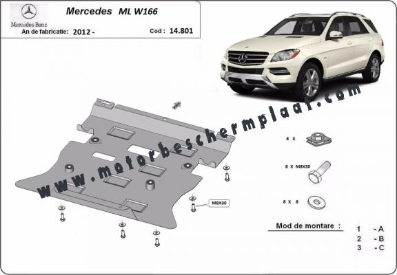 Motor en Versnellingsbak Beschermplaat voor Mercedes ML W166