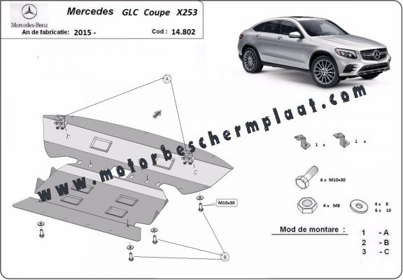 Motor, Versnellingsbak en Radiator Beschermplaat voor Mercedes GLC Coupe X253
