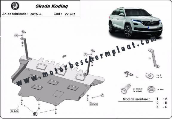 Motor, Versnellingsbak en Radiator Beschermplaat voor Skoda Kodiaq