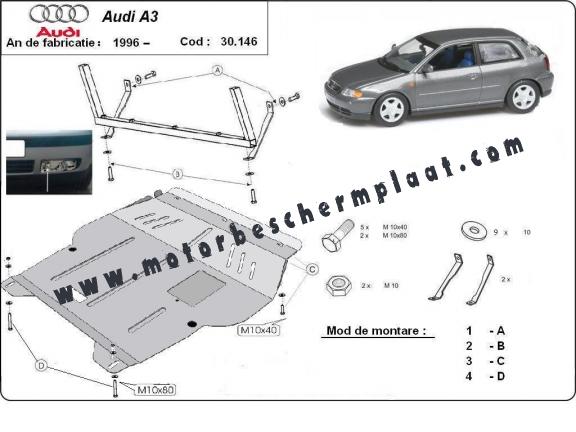 Motor, Versnellingsbak en Radiator Beschermplaat voor Audi A3