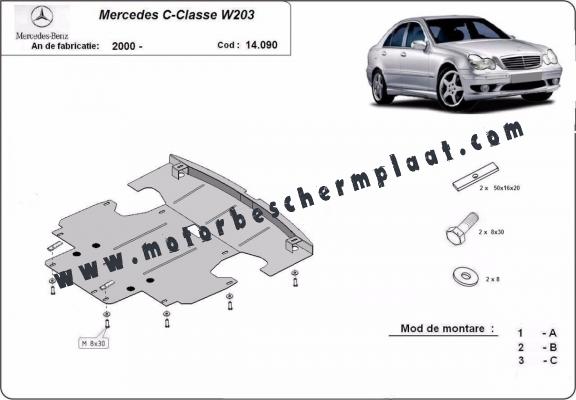 Motor en Radiator Beschermplaat voor Mercedes C-Classe