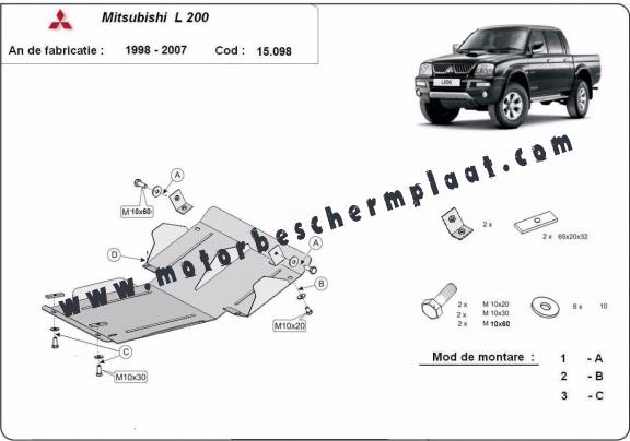 Motor Beschermplaat voor Mitsubishi L200