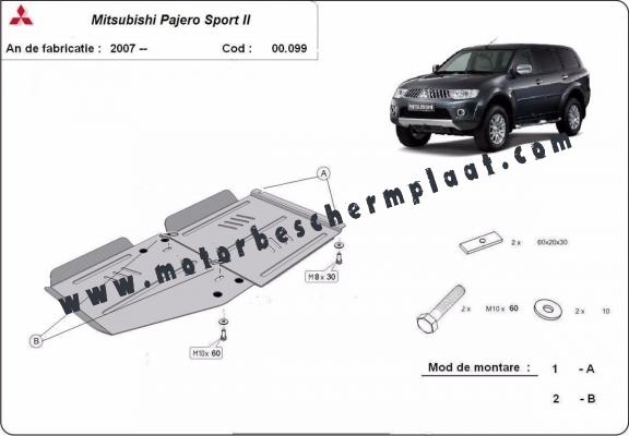 Versnellingsbak  Beschermplaat voor Mitsubishi Pajero Sport 2