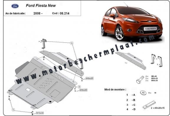 Motor, Versnellingsbak en Radiator Beschermplaat voor Ford Fiesta