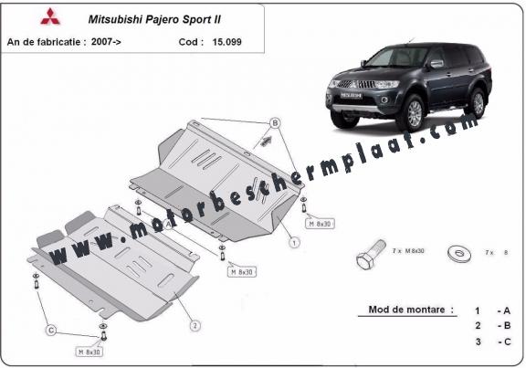 Motor en Radiator Beschermplaat voor Mitsubishi Pajero Sport 2