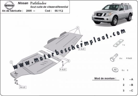 Versnellingsbak en Differentieel Beschermplaat voor Nissan Pathfinder