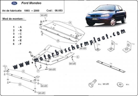 Motor, Versnellingsbak en Radiator Beschermplaat voor Ford Mondeo 1,2