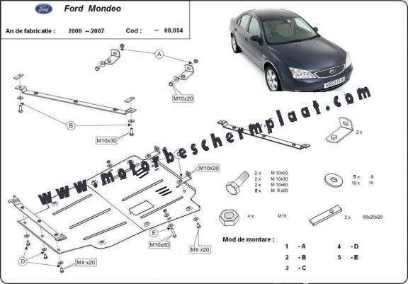 Motor, Versnellingsbak en Radiator Beschermplaat voor Ford Mondeo 3