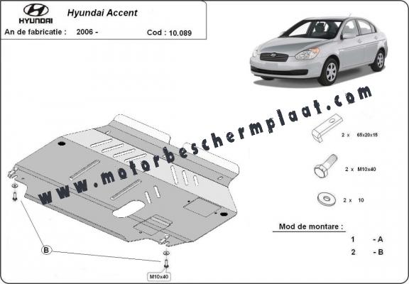 Motor, Versnellingsbak en Radiator Beschermplaat voor Hyundai Accent