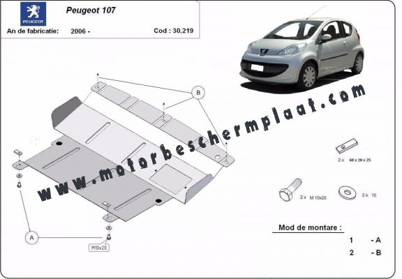Motor en Versnellingsbak Beschermplaat voor Peugeot 107