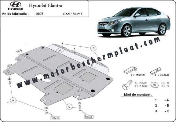 Motor, Versnellingsbak en Radiator Beschermplaat voor Hyundai Elantra 1