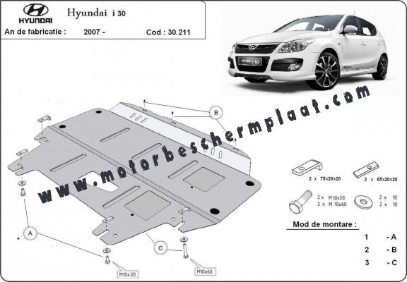 Motor, Versnellingsbak en Radiator Beschermplaat voor Hyundai i30