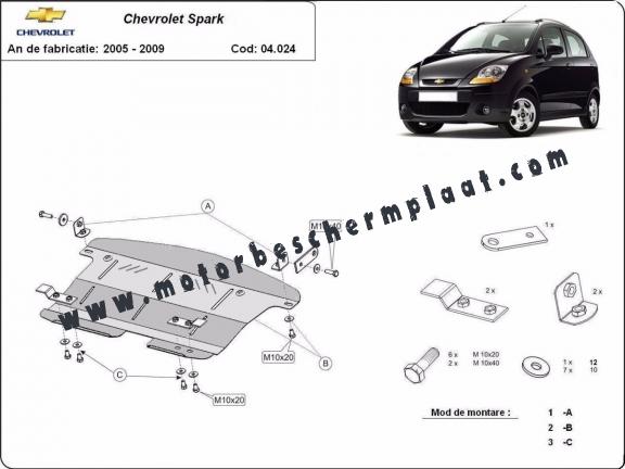 Motor, Versnellingsbak en Radiator Beschermplaat voor Chevrolet Spark