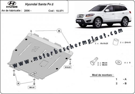 Motor, Versnellingsbak en Radiator Beschermplaat voor Hyundai Santa Fe