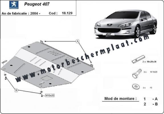 Motor, Versnellingsbak en Radiator Beschermplaat voor Peugeot 407