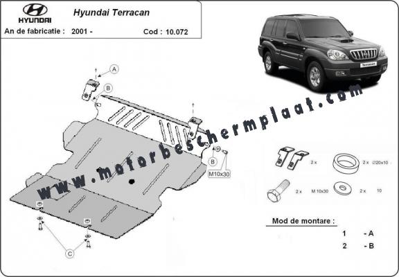 Motor en Radiator Beschermplaat voor Hyundai Terracan