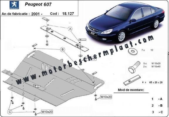 Motor en Versnellingsbak Beschermplaat voor Peugeot 607