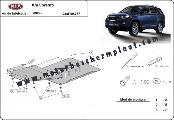 Versnellingsbak en Differentieel Beschermplaat voor Kia Sorento