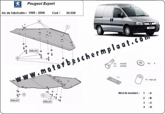 Motor en Versnellingsbak Beschermplaat voor Peugeot Expert