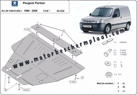 Motor en Versnellingsbak Beschermplaat voor Peugeot Partner