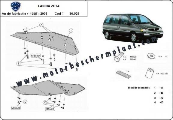Motor en Versnellingsbak Beschermplaat voor Lancia Zeta