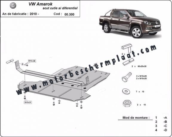 Versnellingsbak en Differentieel Beschermplaat voor Volkswagen Amarok