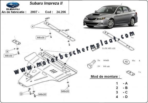 Motor en Versnellingsbak Beschermplaat voor Subaru Impreza