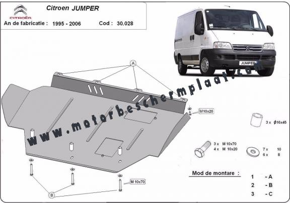 Motor, Versnellingsbak en Radiator Beschermplaat voor Citroen Jumper