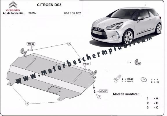 Motor en Versnellingsbak Beschermplaat voor Citroen DS3