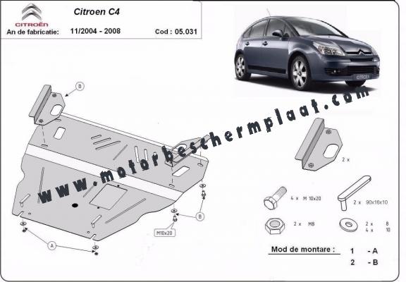 Motor, Versnellingsbak en Radiator Beschermplaat voor Citroen C4