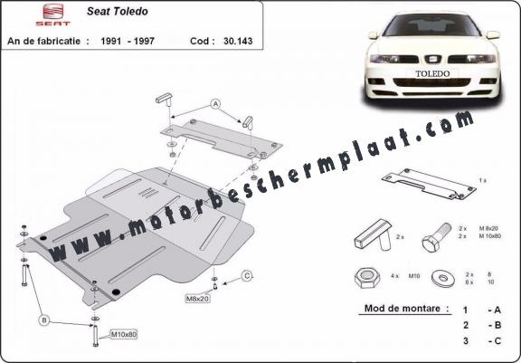 Motor, Versnellingsbak en Radiator Beschermplaat voor Seat Toledo 1