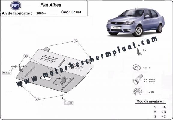 Motor en Versnellingsbak Beschermplaat voor Fiat Albea