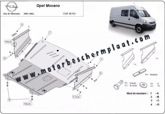 Motor en Versnellingsbak Beschermplaat voor Opel Movano