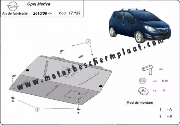 Motor en Versnellingsbak Beschermplaat voor Opel Meriva