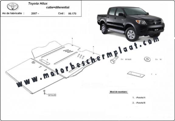 Versnellingsbak en Differentieel Beschermplaat voor Toyota Hilux