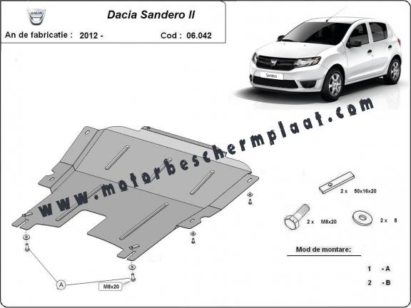Motor en Versnellingsbak Beschermplaat voor Dacia Sandero 2