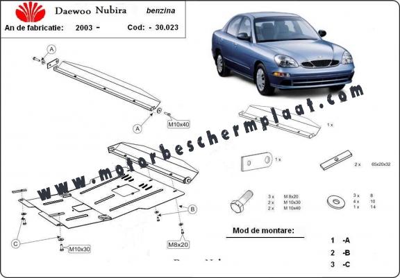 Motor, Versnellingsbak en Radiator Beschermplaat voor Daewoo Nubira