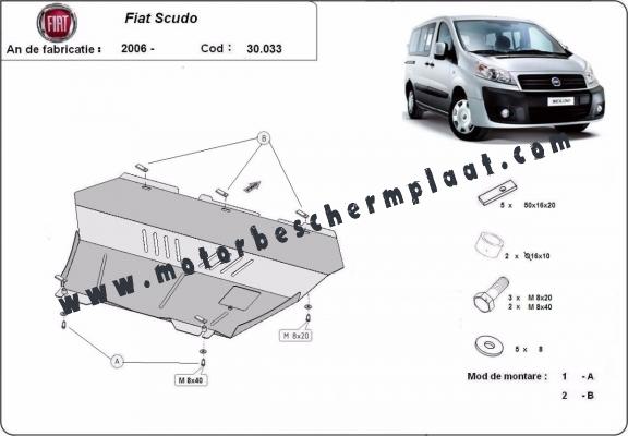 Motor, Versnellingsbak en Radiator Beschermplaat voor Fiat Scudo