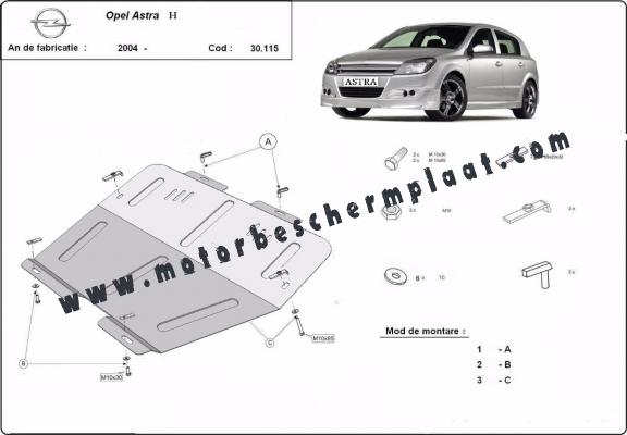 Motor, Versnellingsbak en Radiator Beschermplaat voor Opel Astra H