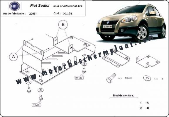 Differentieel Beschermplaat voor Fiat Sedici