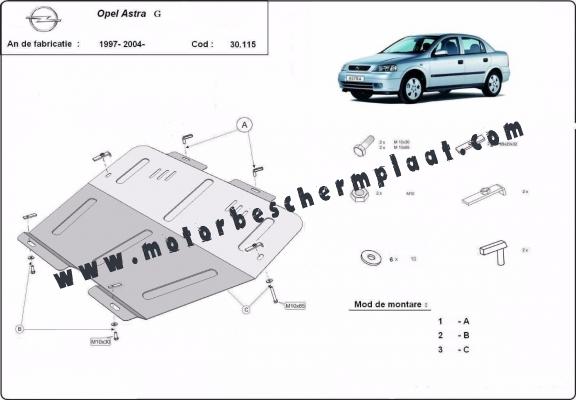 Motor, Versnellingsbak en Radiator Beschermplaat voor Opel Astra G