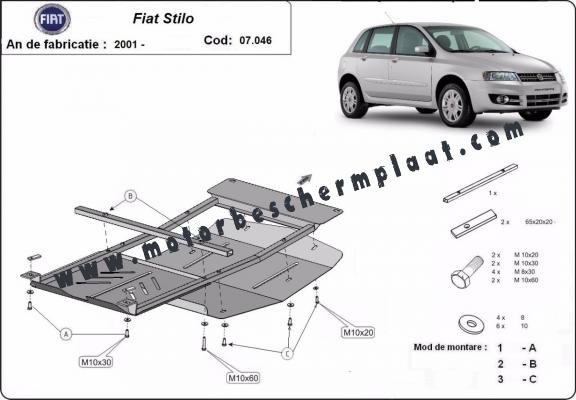 Motor en Versnellingsbak Beschermplaat voor Fiat Stilo