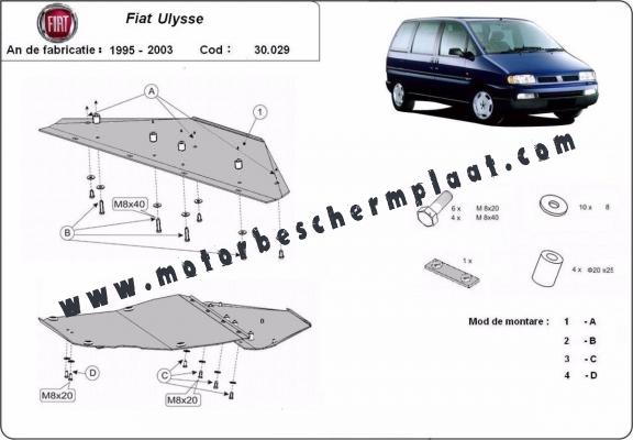 Motor en Versnellingsbak Beschermplaat voor Fiat Ulysse